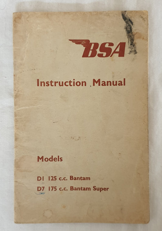 Instruction Manual for BSA D Models