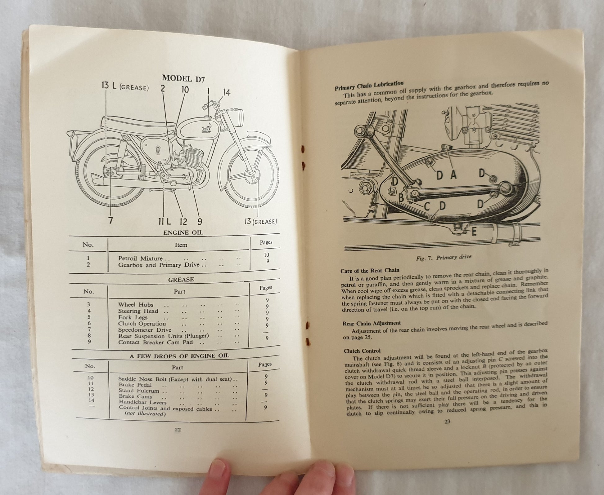 Instruction Manual for BSA D Models  D1 125 c.c. Bantam  D7 175 c.c. Bantum Super