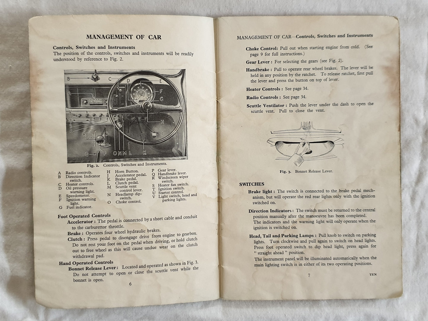 Standard "Ten" Saloon 1954-5 Instruction Book