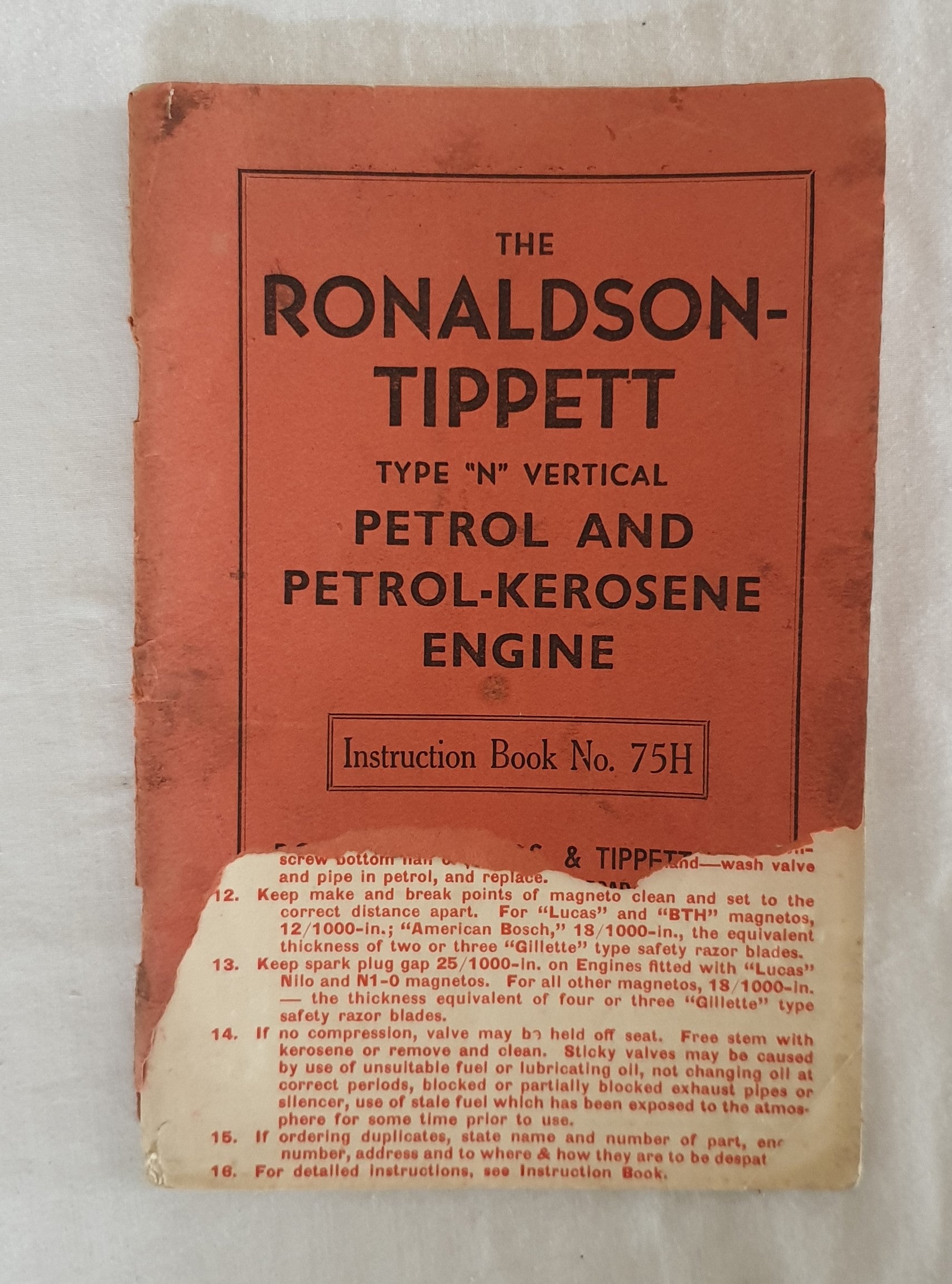 The Ronaldson-Tippett Type "N" Vertical and Petrol-Kerosene Engine