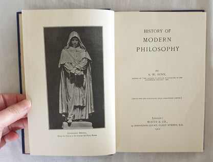 History of Modern Philosophy by A. W. Benn