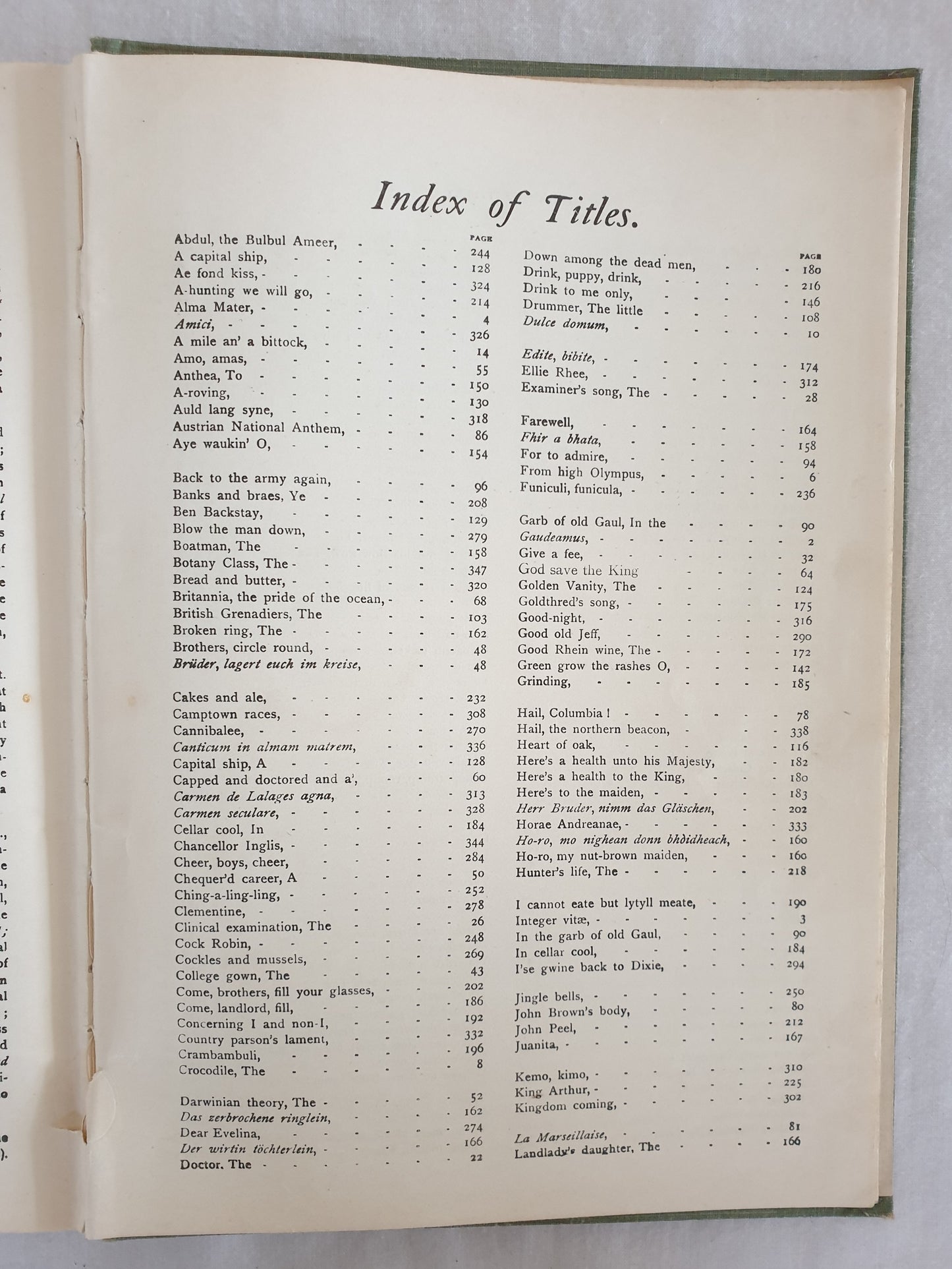 Scottish Songbook index of first lines