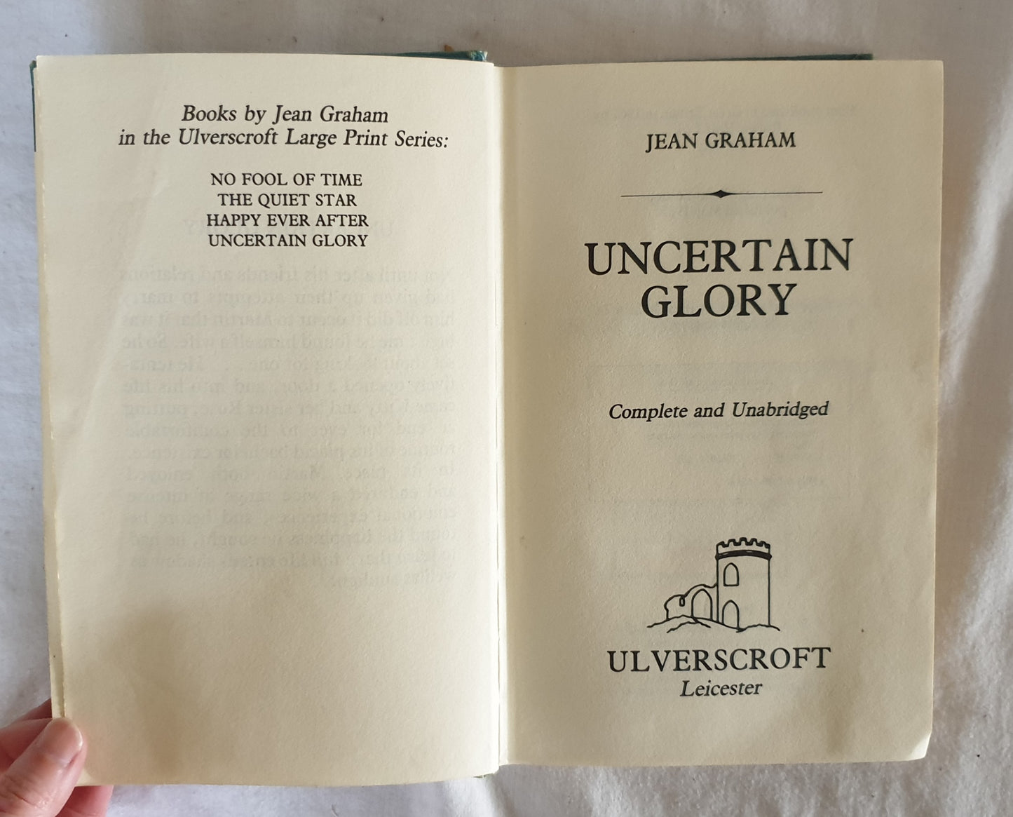 Uncertain Glory by Jean Graham