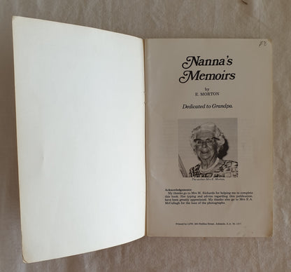 Nanna's Memoirs by E. Morton
