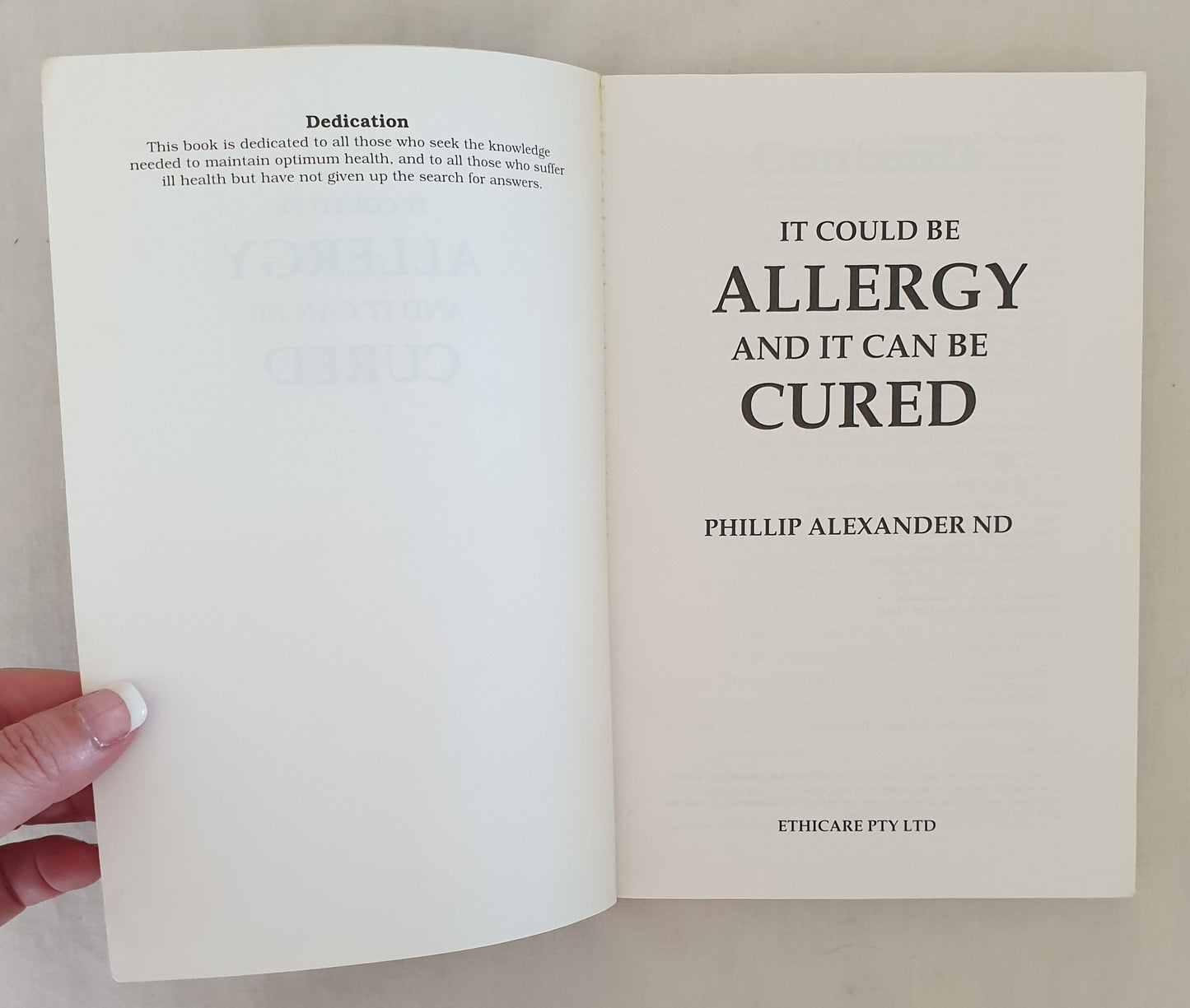 It Could Be Allergy And It Can Be Cured by Phillip Alexander