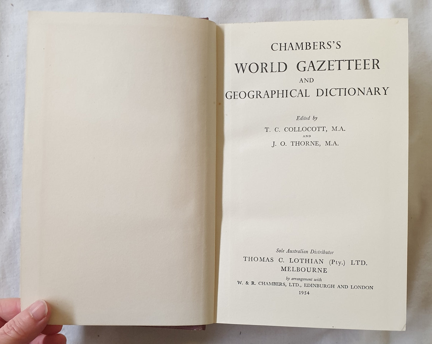 Chamber's World Gazetteer and Geographical Dictionary by Collocott and Thorne
