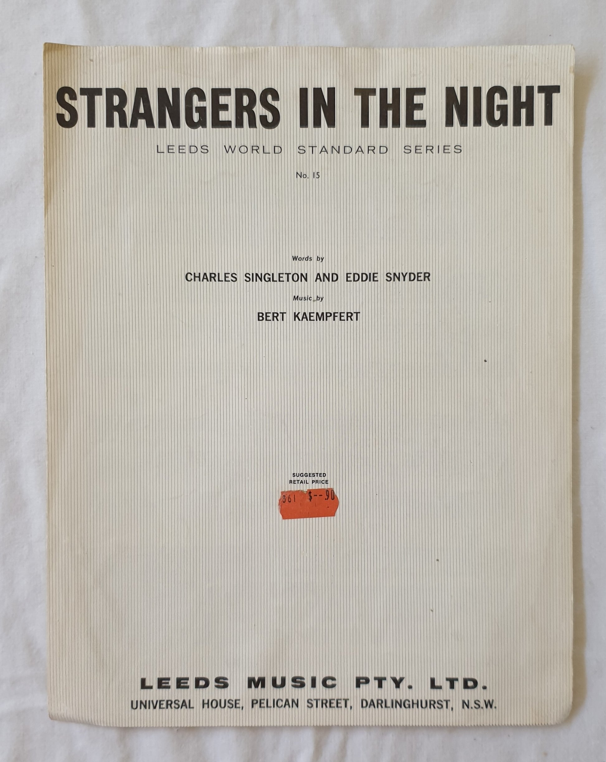 Strangers In The Night by Charles Singleton and Eddie Snyder