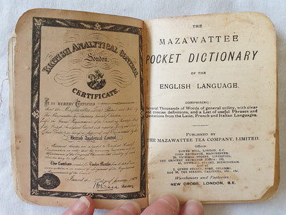 The Mazawattee Pocket Dictionary of the English Language