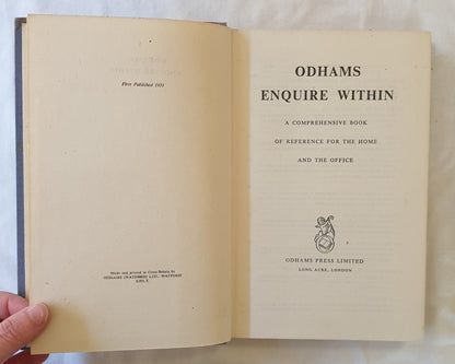 Odhams Enquire Within  A comprehensive book or reference for the home and the office