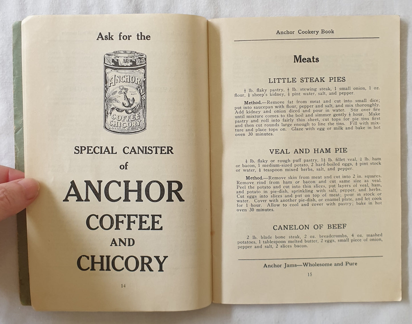 Anchor Ann’s Recipe Book Anchor Brand Groceries and Wood Son’s Tea