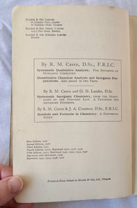 A Short System of Qualitative Analysis by R. M. Caven