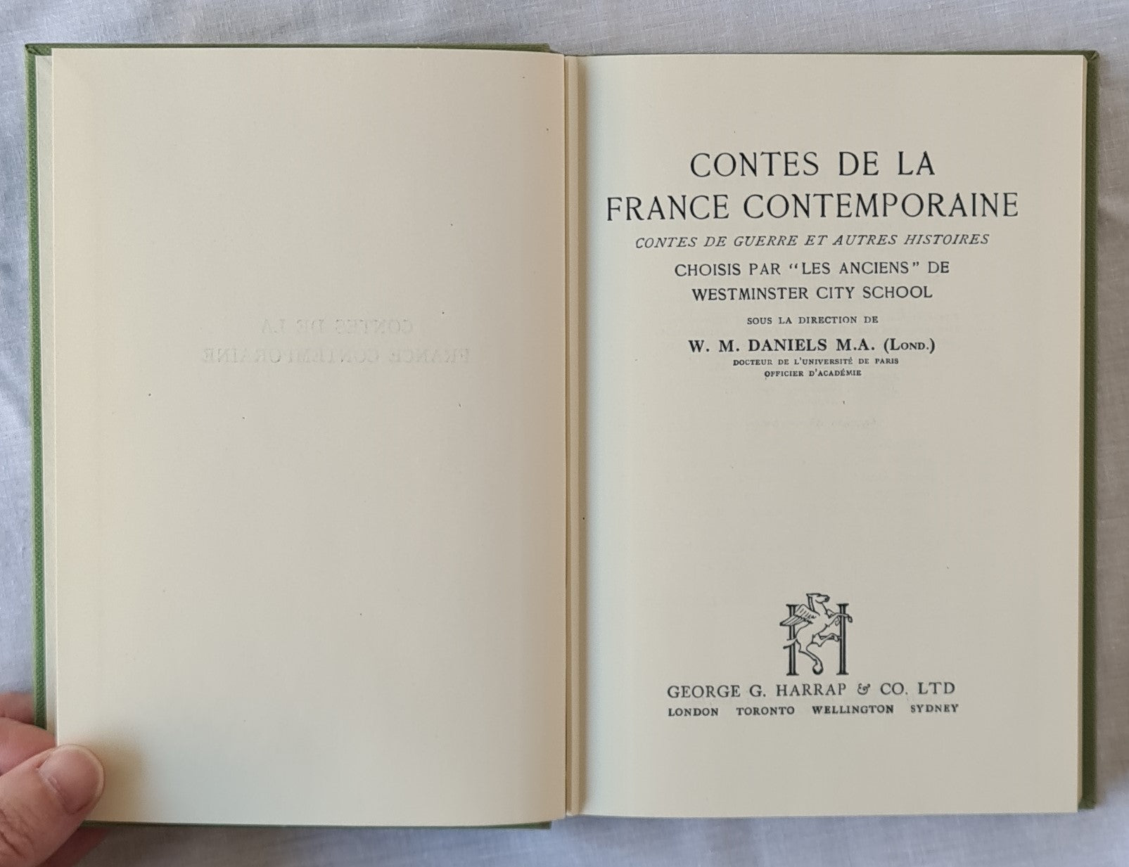 Contes De La France Contemporaine  Contes De Guerre Et Autres Histoires  Edited by W. M. Daniels