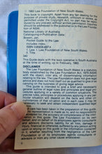 Load image into Gallery viewer, Pocket Guide to the Law in the State of South Australia by Jan Bowen