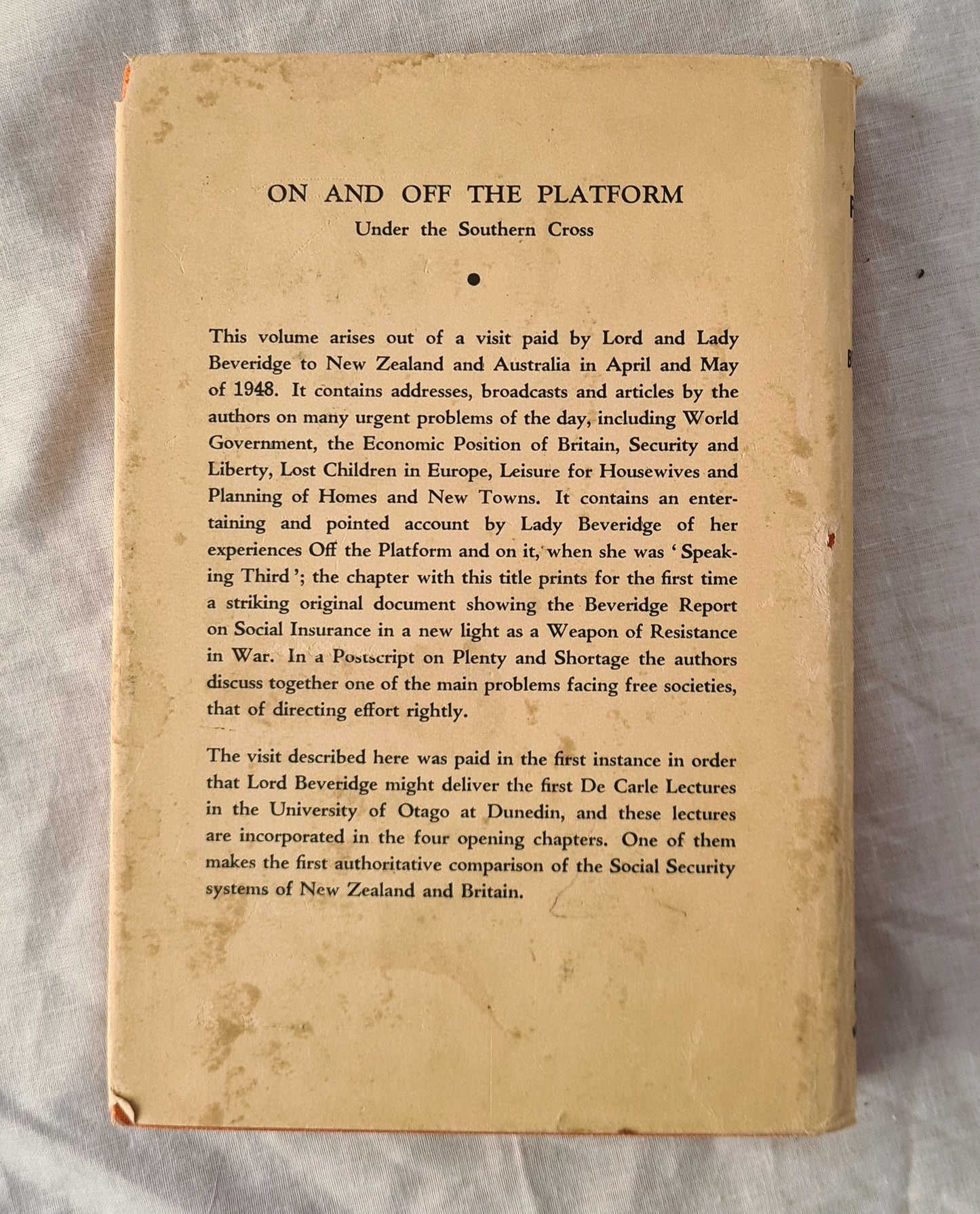 On and Off the Platform by William and Janet Beveridge