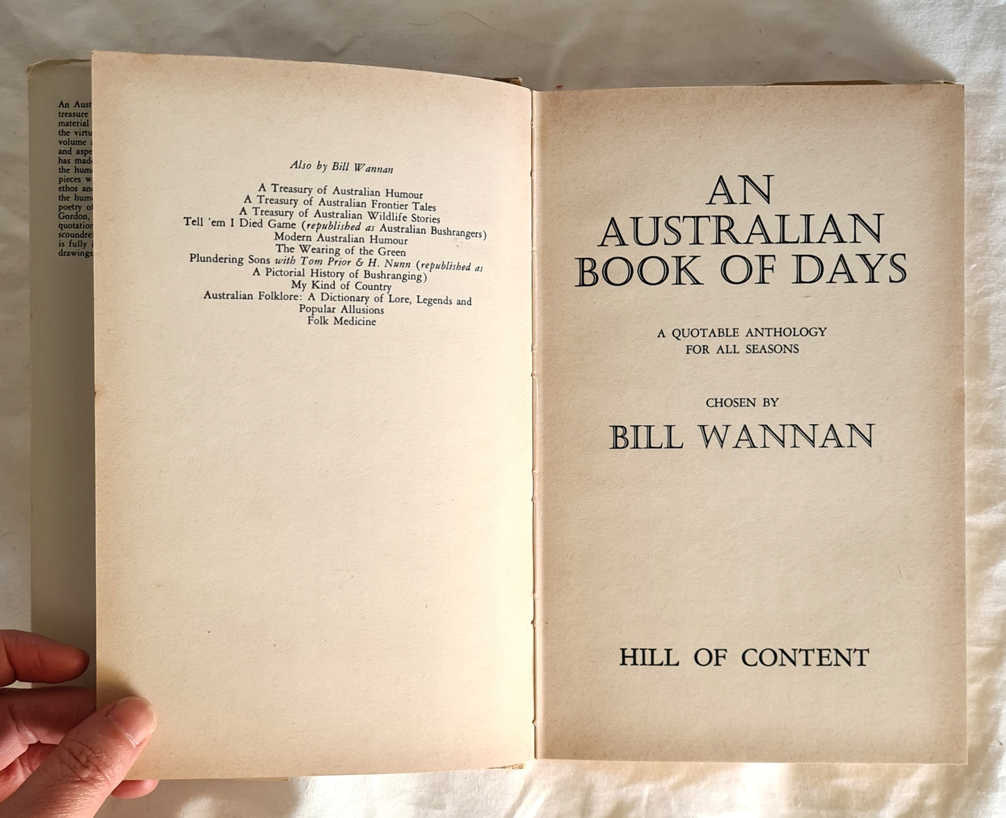 An Australian Book of Days by Bill Wannan