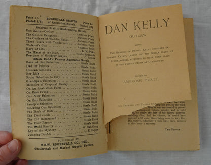 Dan Kelly Outlaw by Ambrose Pratt