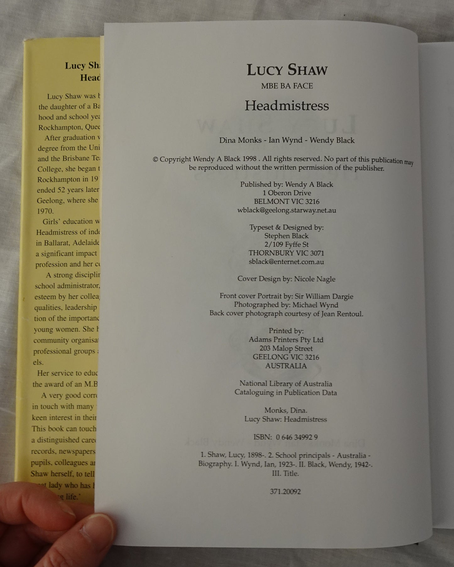 Lucy Shaw Headmistress by Dina Monks, Ian Wynd and Wendy Black
