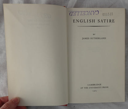 English Satire by James Sutherland