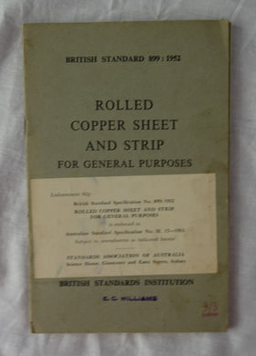 Rolled Copper Sheet and Strip for General Purposes  B.S. 899 : 1952