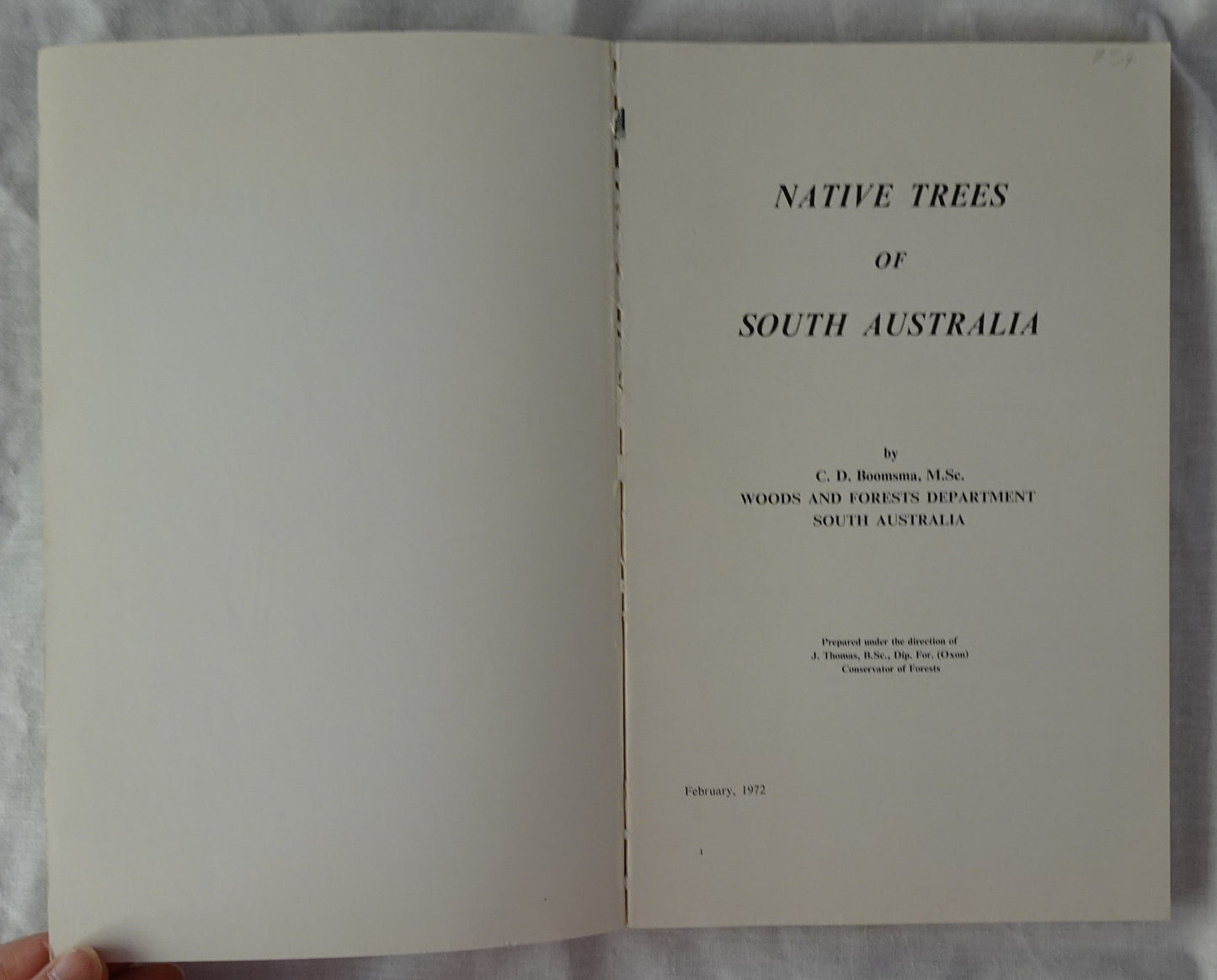 Native Trees of South Australia by C. D. Boomsma