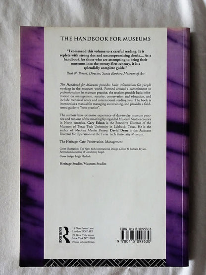 The Handbook for Museums by Gary Edson and David Dean