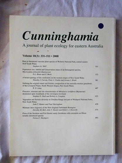 Cunninghamia A Journal of Plant Ecology for Eastern Australia