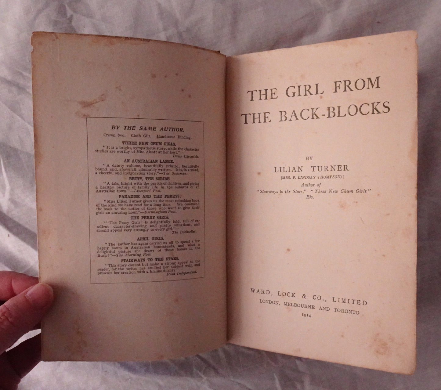The Girl From the Back-Blocks by Lilian Turner