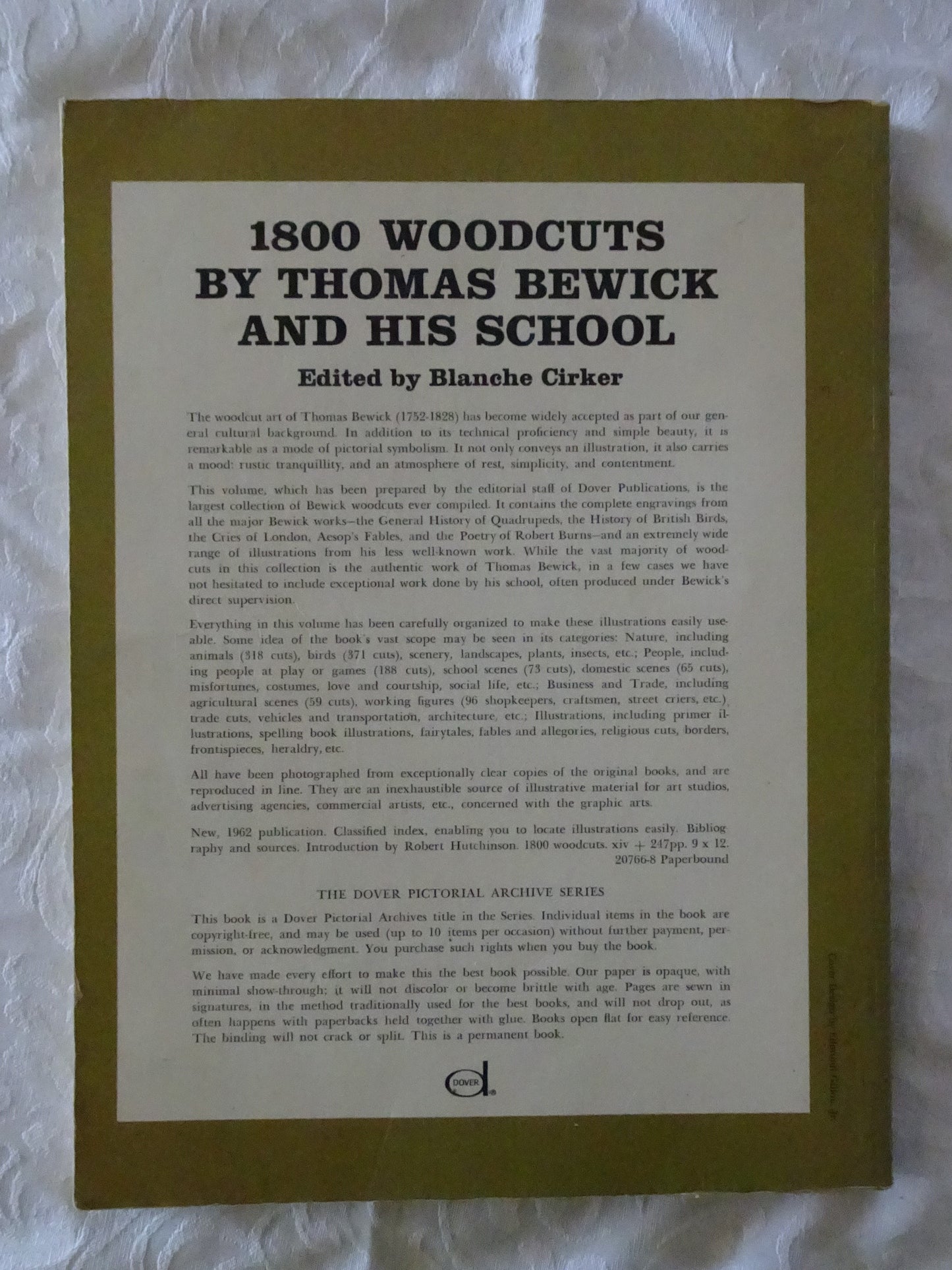1800 Woodcuts By Thomas Bewick And His School by Blanche Cirker